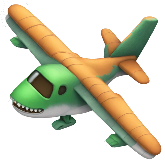 Dinosaur flying airplane emoji