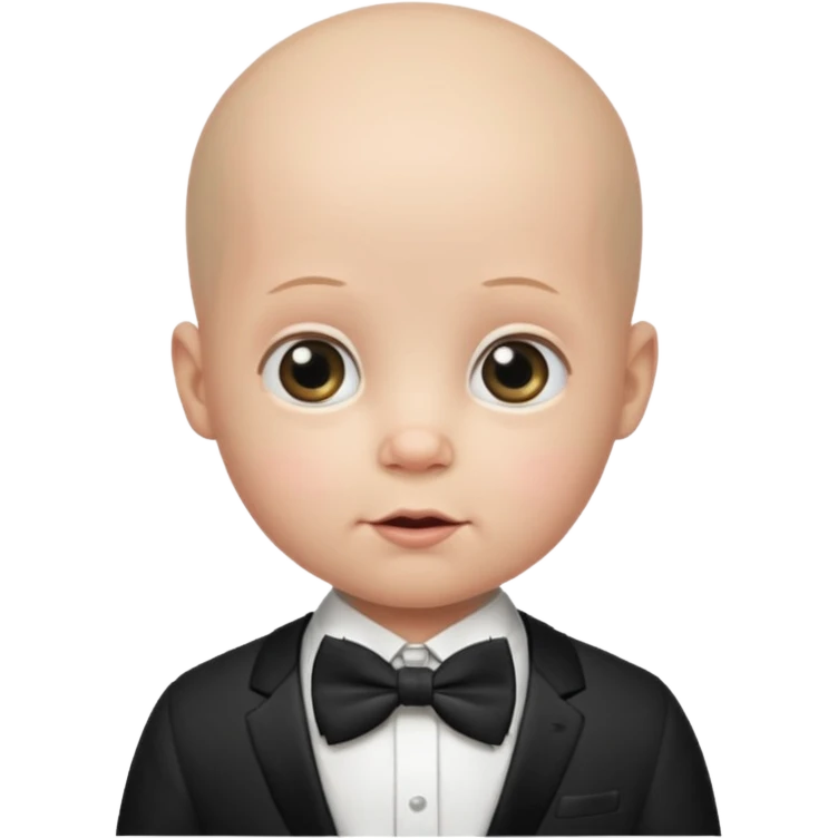 bald baby with bow tie emoji
