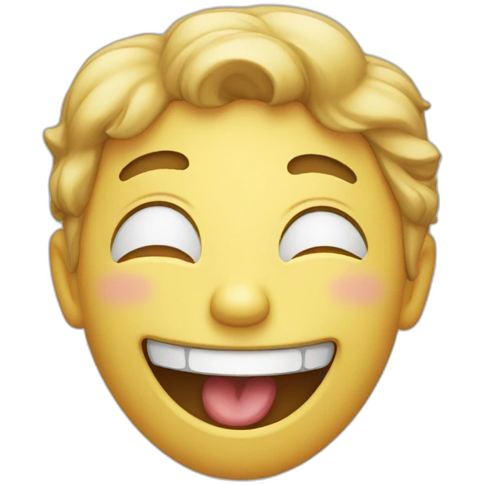 Someone laughing but sad emoji