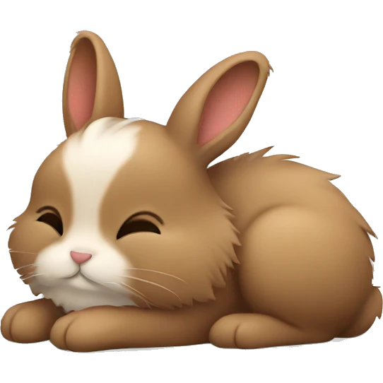 Fluffy sleeping bunny brown emoji