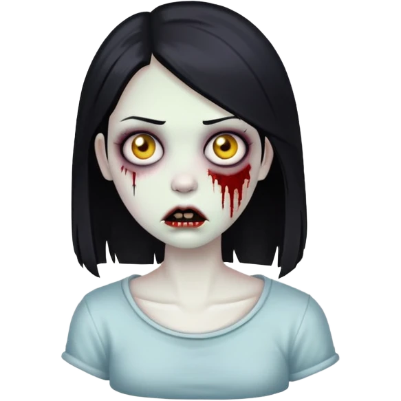 zombie girl with black straight hair  emoji