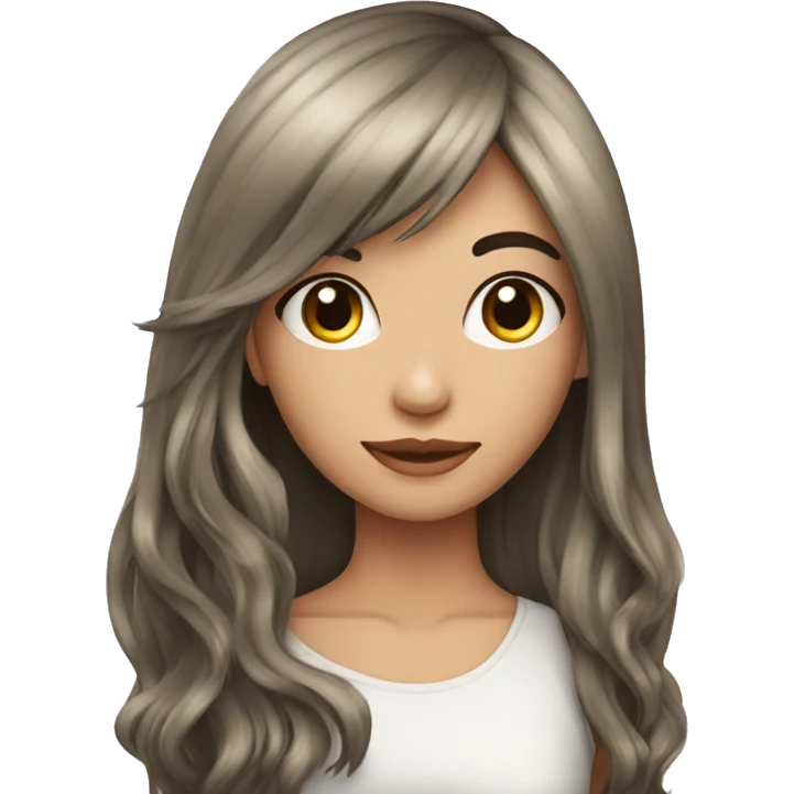 Pretty girl Girl wearing long dark coloured hair wig emoji