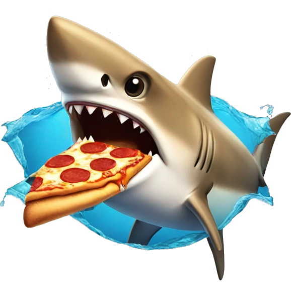 Shark eating pizza emoji
