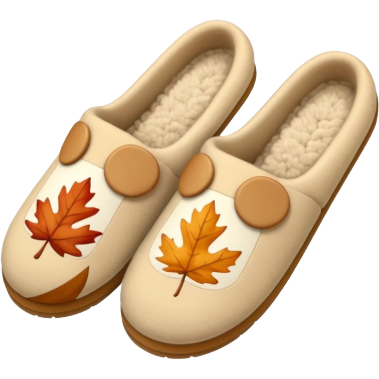 cozy beige autumn slippers emoji