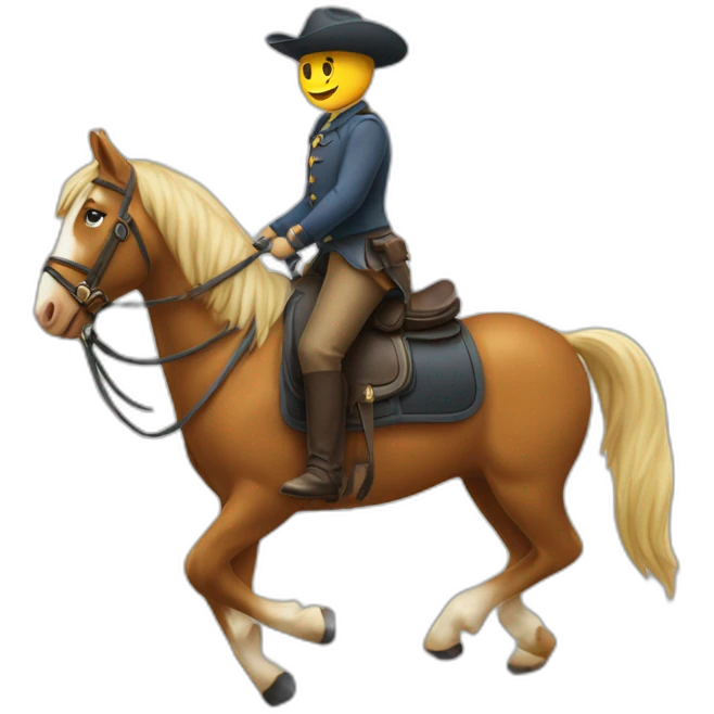 Un chat sur un cheval emoji