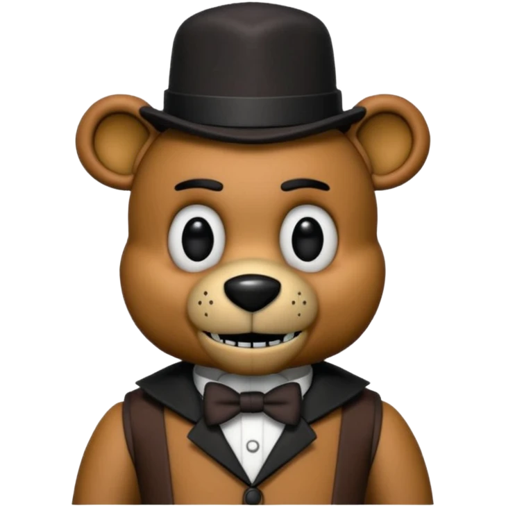 Freddy Fazbear with black and tiny hat from Five Nights At Freddy's Movie emoji
