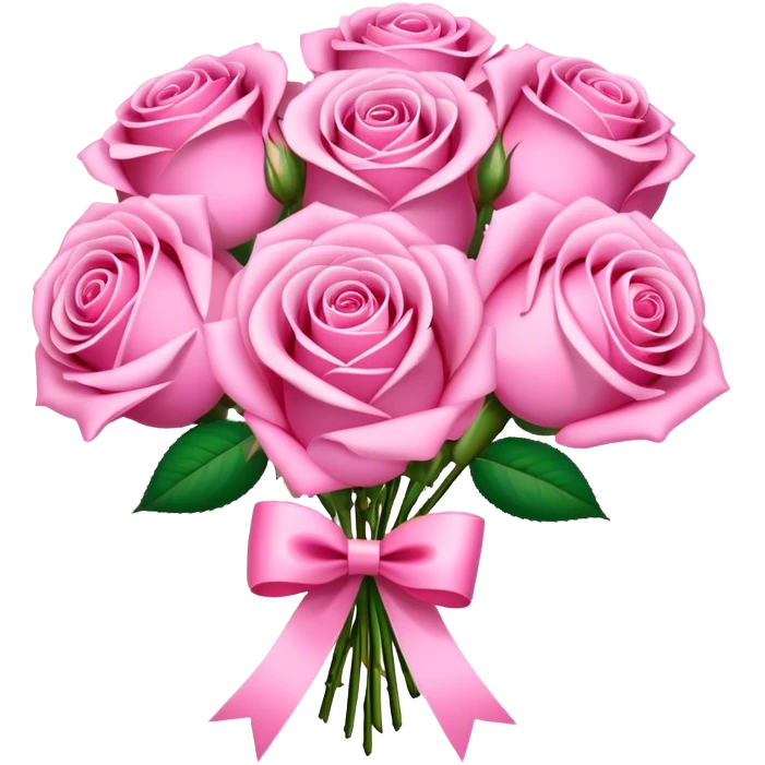 pink rose bouquet with pink ribbons  emoji