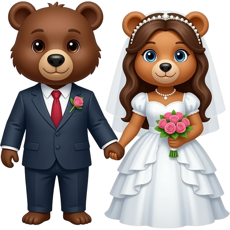 Kopa the teenage brown bear  married “Wóúniǎ” the female brown tan bear emoji