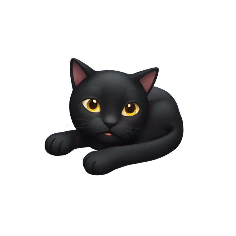 Black cat laying on his back emoji