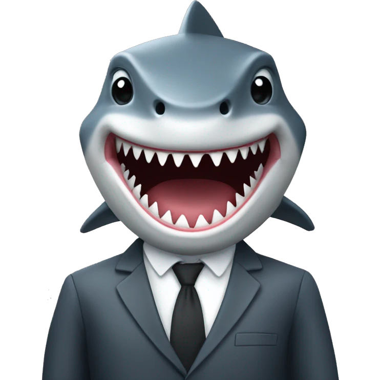 Shark work in office emoji