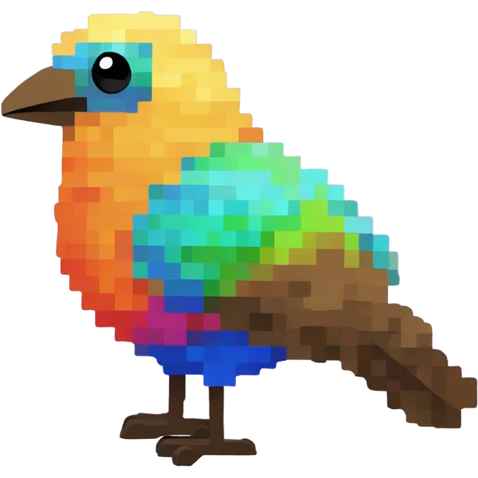 Digital 8-bit bird emoji