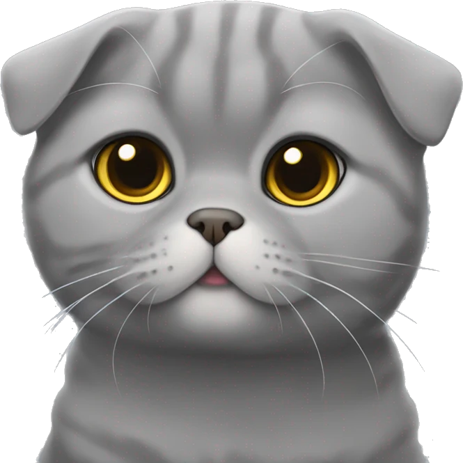 Gray Scottish fold emoji