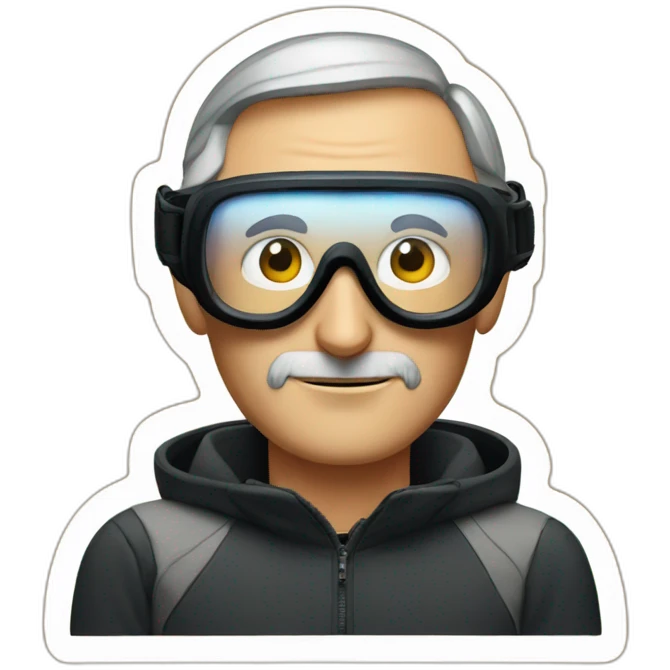 Steve Jobs with ski goggles emoji