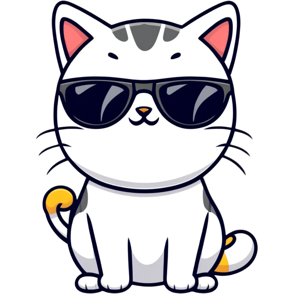 Cat with sunglasses emoji