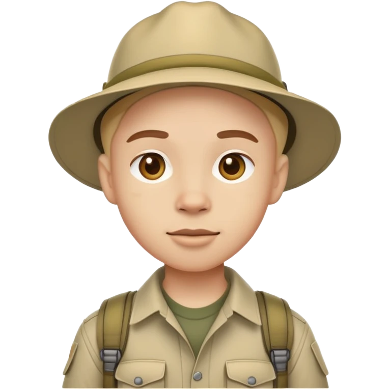person in safari gear, ready for adventure emoji