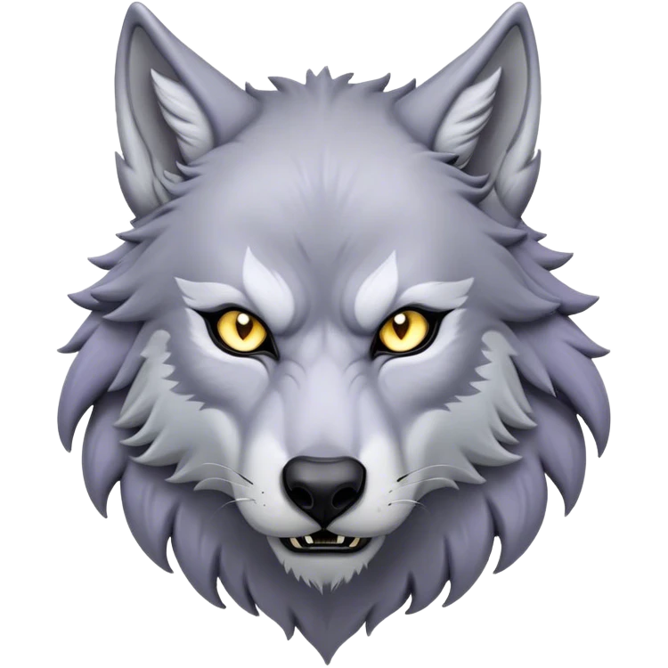 Cinematic Noble Werewolf Portrait Emoji, Formidable and majestic, with a powerful lupine silhouette in moonlit grays and silvers, featuring piercing, wise eyes and a dignified snarl that hints at untamed strength, simplified yet intricately detailed, glowing with a soft, lunar outline that encapsulates the noble duality of feral instinct and loyal guardianship! emoji
