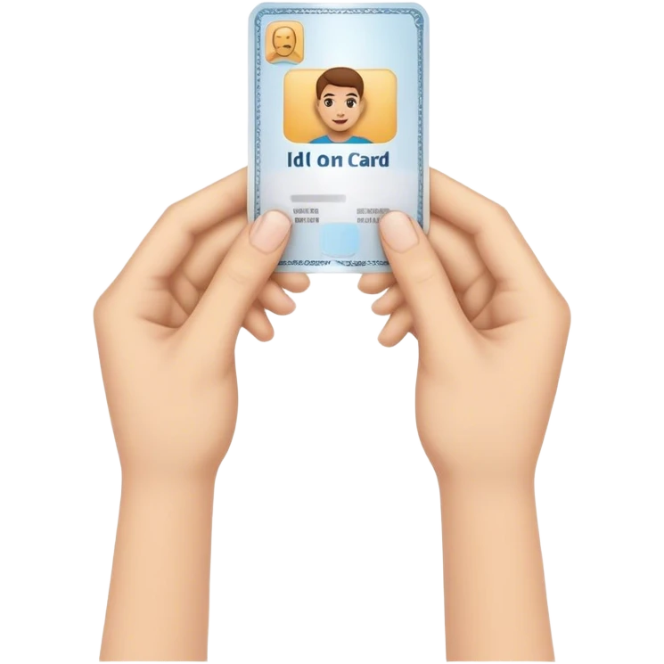 two hands holding one id card emoji