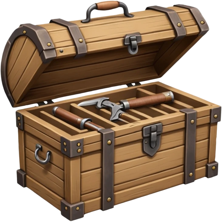 generate a very realistic wooden closed weapon supply box emoji