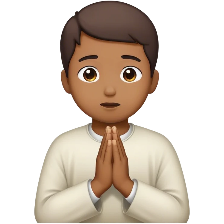Hazme un Emoji de una persona rezando pensando que esto es la solució emoji