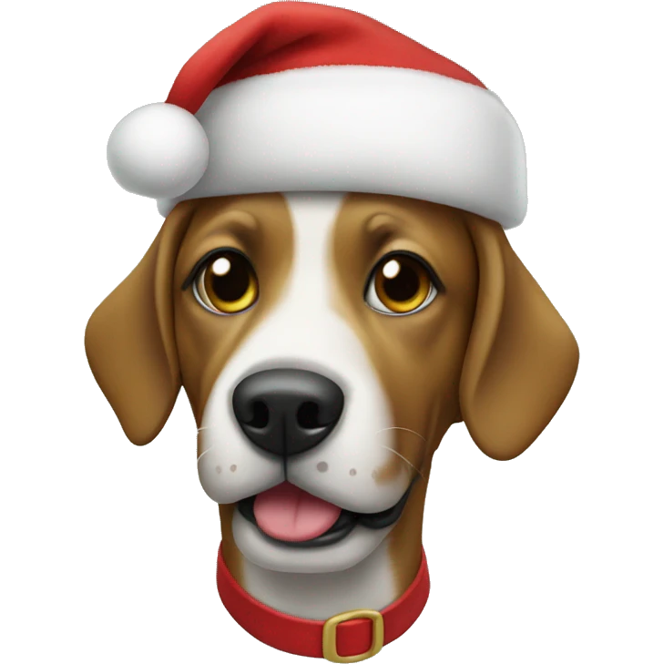 Dog dressed like Santa emoji