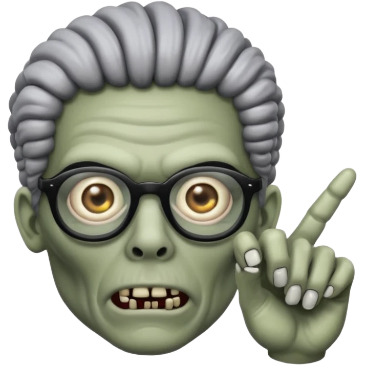 Zombie with finger coils and black glasses  emoji
