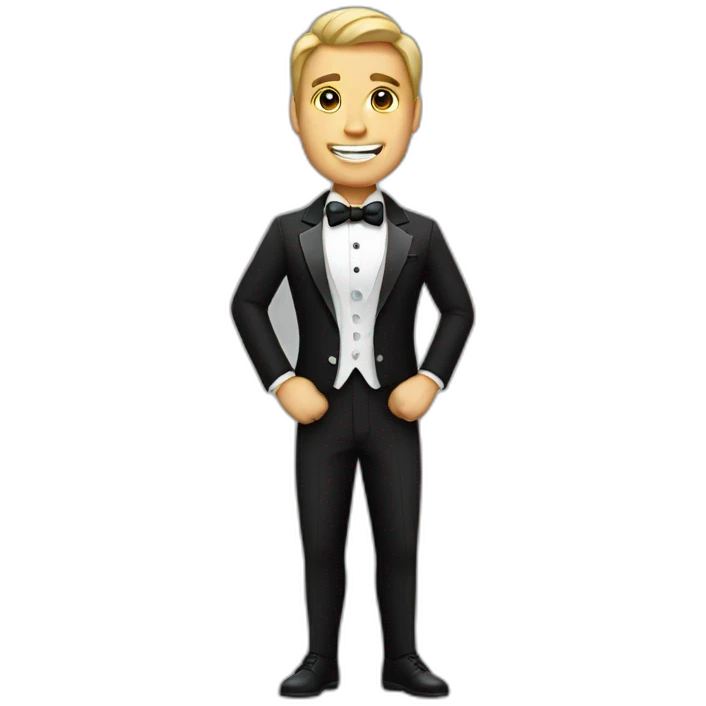 Fitness man in a tuxedo emoji