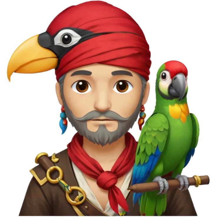 pirate and parrot emoji