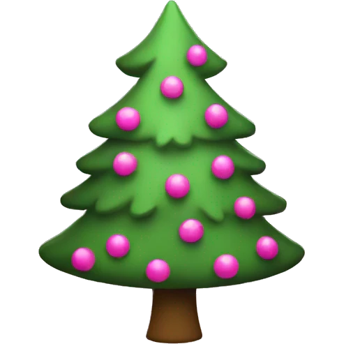 Christmas tree pink emoji