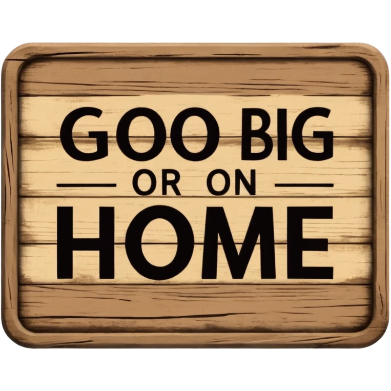 go big or go home sign emoji