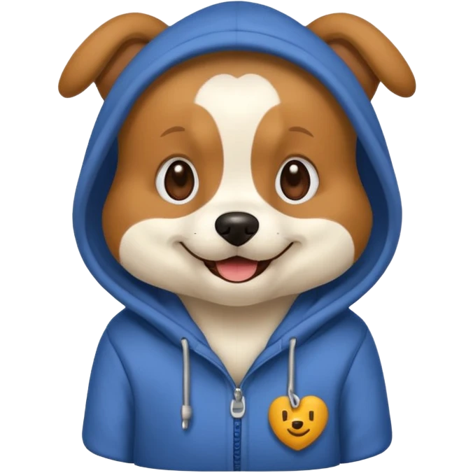 Dog wearing a hoodie emoji