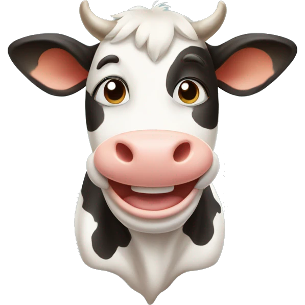 a happy cartoon cow emoji