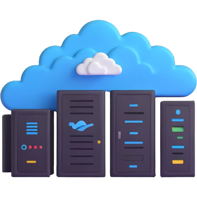 cloud server with data center logo emoji