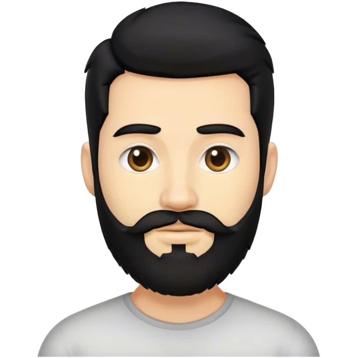 black hair tuft beard man emoji