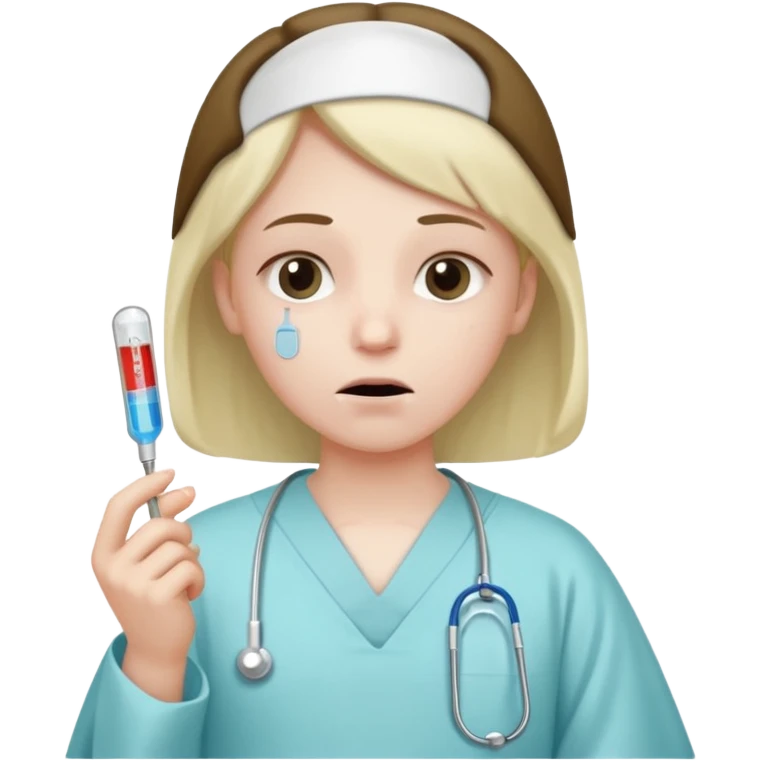 persona enferma con un termometro en la boca  emoji