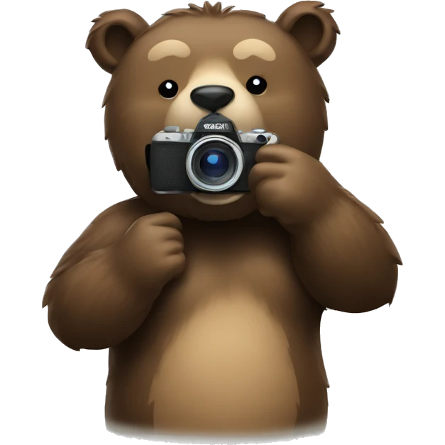 Bear taking photo emoji
