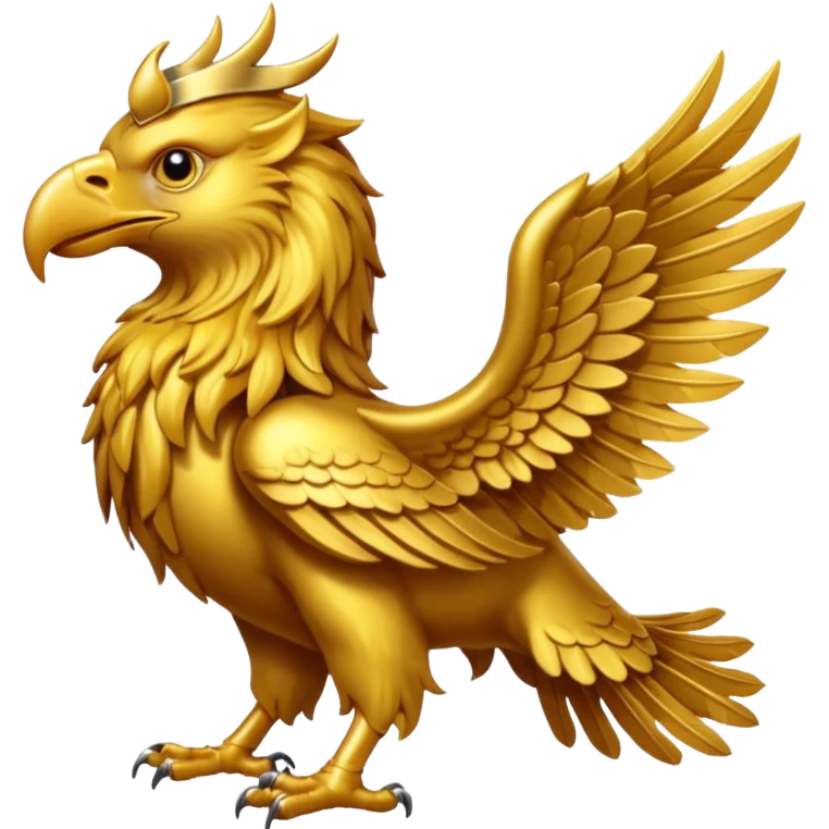 Золотой красивый грифон emoji