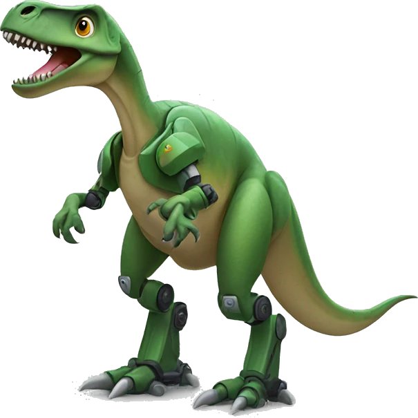 Dinosaur with robot arms emoji