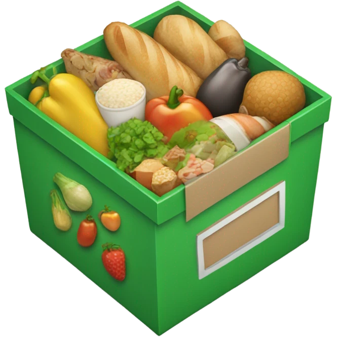 Green box of with food inside emoji