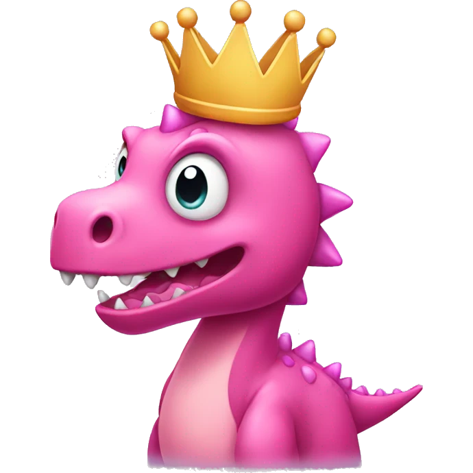 Pink Dinosaur with a crown emoji