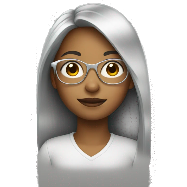 a girl in silver glasses emoji