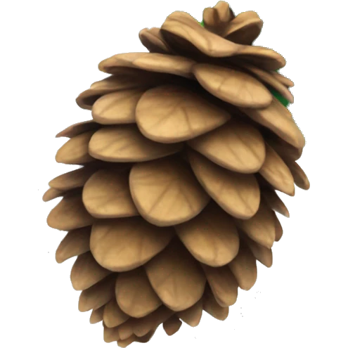 Pine cone with green leaf emoji