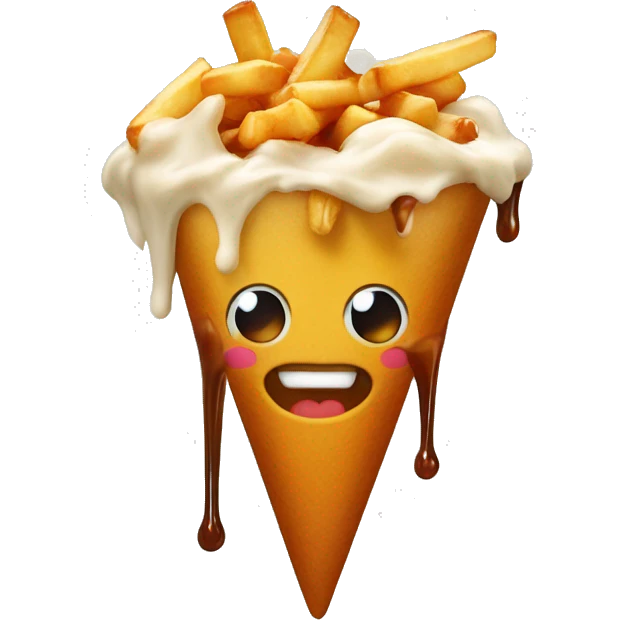 Poutine mange une glace emoji