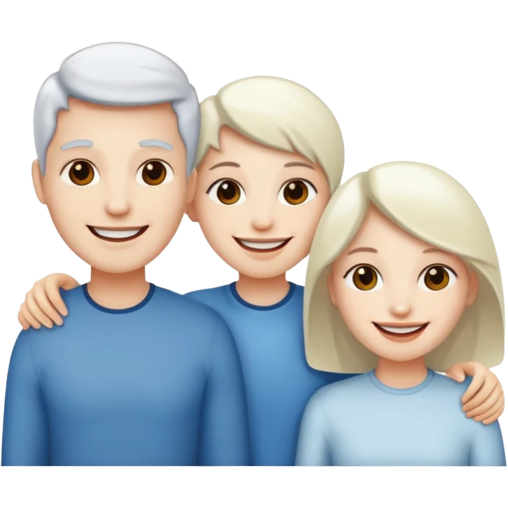 3 people, all white skin color next to each other emoji