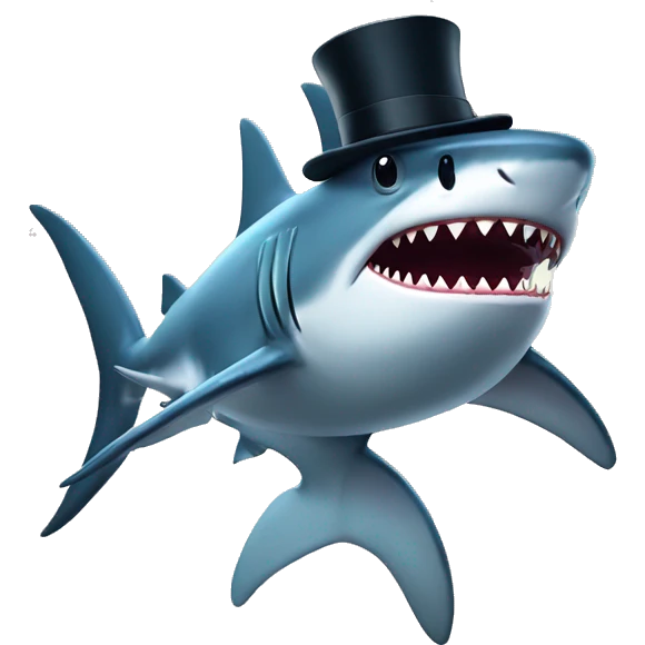 shark with TOPHAT emoji
