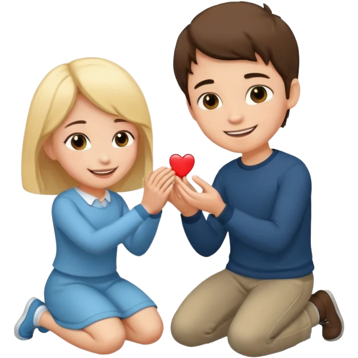 🧎‍♂️‍➡️💍💃 a boy parposing a girl boy on his knee and boy give him ring  emoji