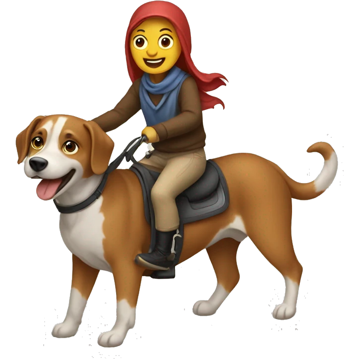 people riding dogs emoji