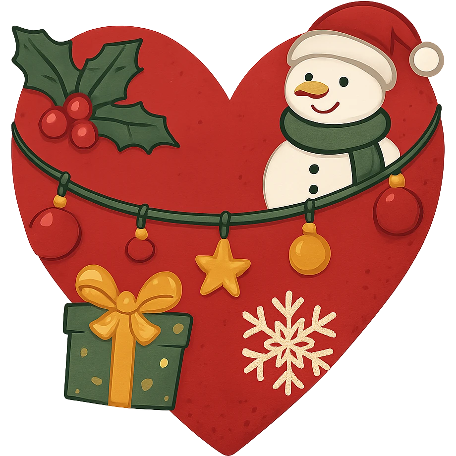 heart with Christmas theme,, remove background emoji