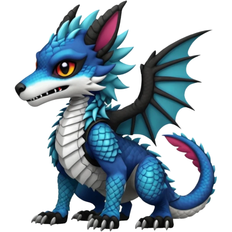 Cool gothic cute badass Scaley cyber-Vernid-Protogen-Dutch-Angel-Dragon-Sergal-Trico-Fursuit-furry-fursona emoji