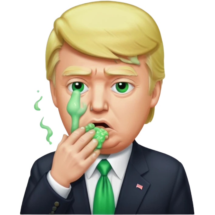 Trumps head vomiting  emoji