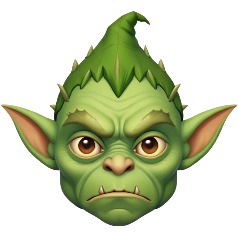 goblin with exaggerated resemblance to Steven Miller emoji
